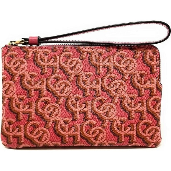 COACH CORNER ZIP WRISTLET WITH SIGNATURE MONOGRAM PRINT - Picture 8 of 10